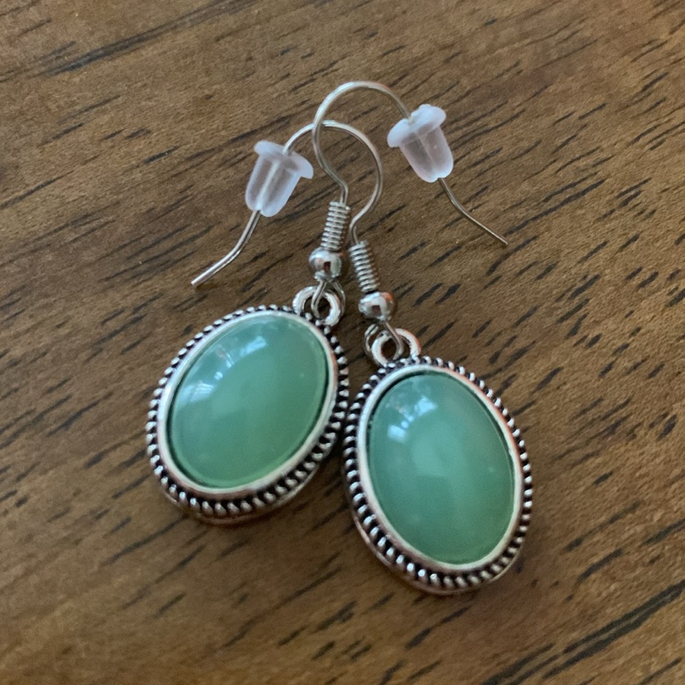 Imitation Jade Dangle Earrings
